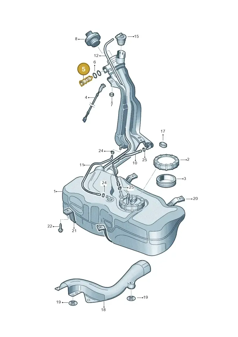 6X0201136 — Volkswagen LUPO/3L TDI (2003-2005) diagram 231201050, position 5