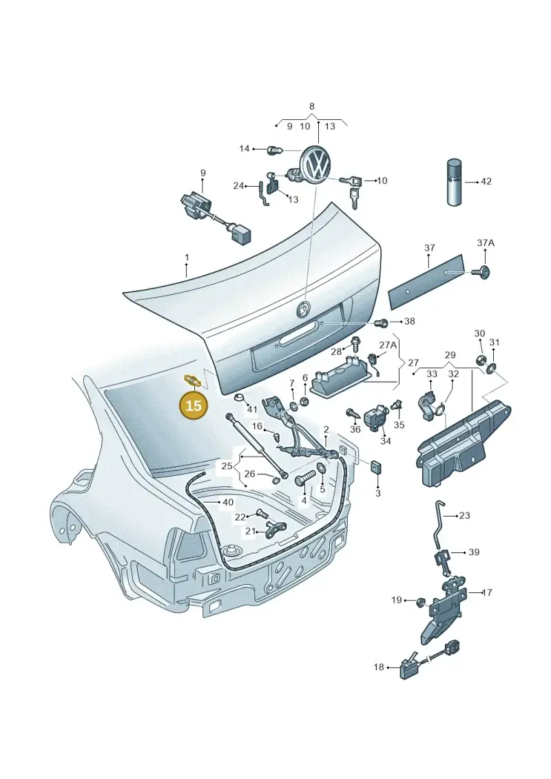 6X0827499B — Volkswagen Jetta/Wagon (2002-2006) diagram 208827100, position 15