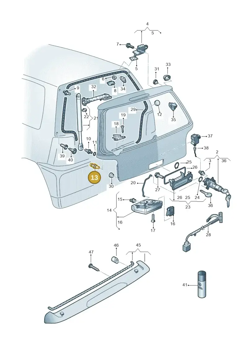 6X0827499B — Volkswagen LUPO/3L TDI (1998-2003) diagram 231827200, position 13