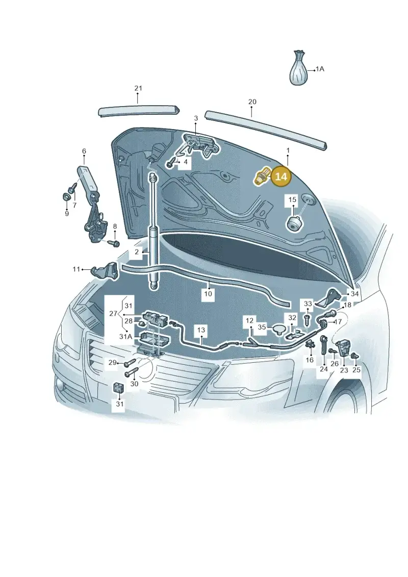 6X0827499B — Volkswagen Passat/4Motion         08 (2007-) diagram 460823100, position 14