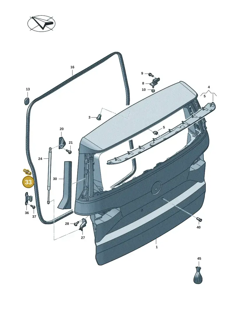6X0827499B — Volkswagen Multivan (2021-) diagram 7t0827000, position 33