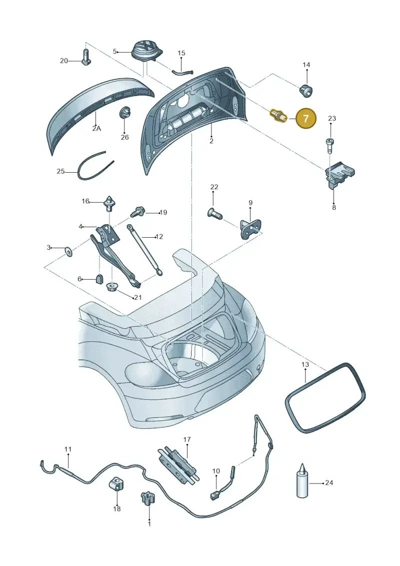 6X0827499F — Volkswagen New beetle cabriolet (2016-2019) diagram 716827200, position 7