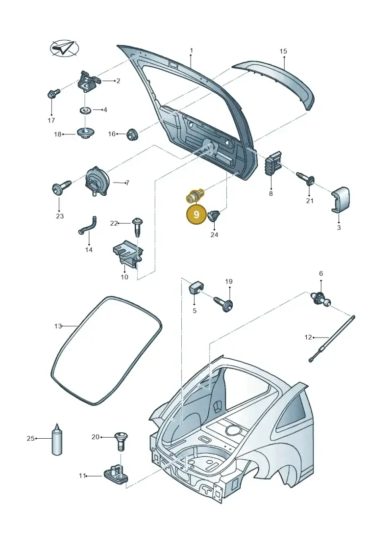 6X0827499F — Volkswagen Beetle (2016-2019) diagram 801827200, position 9