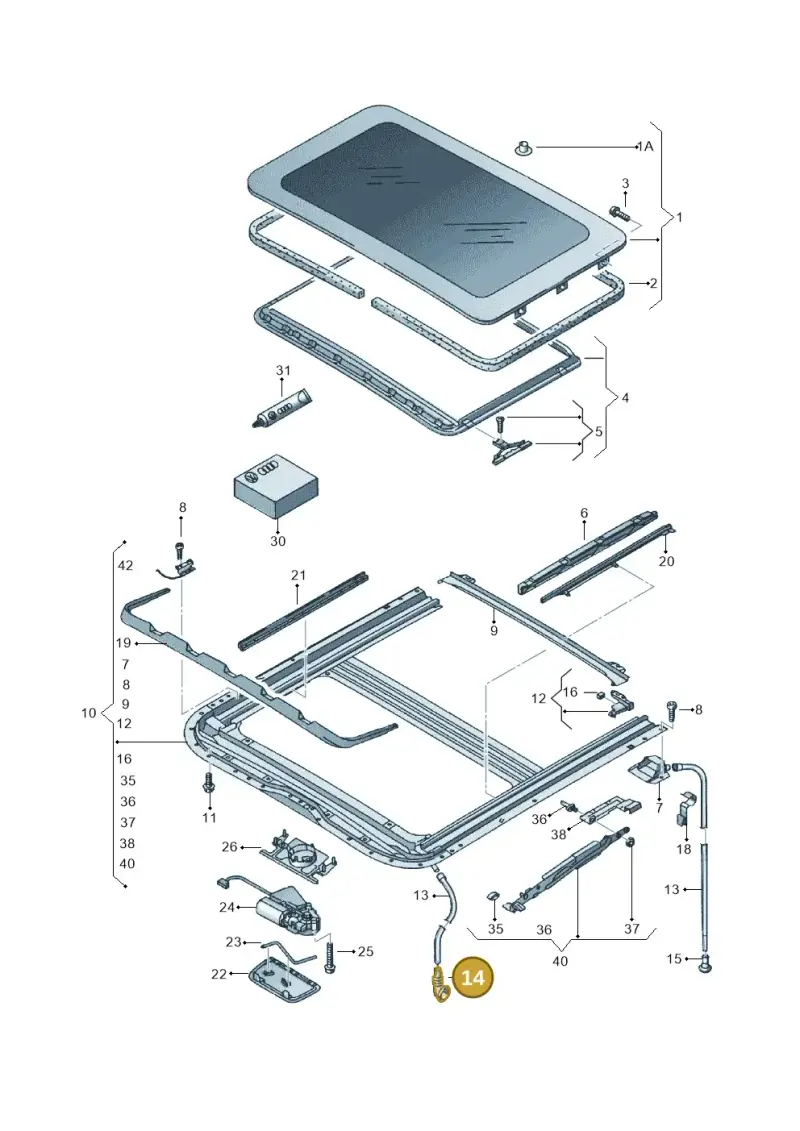 6X0877236A — Volkswagen LUPO/3L TDI (2003-2005) diagram 231877100, position 14