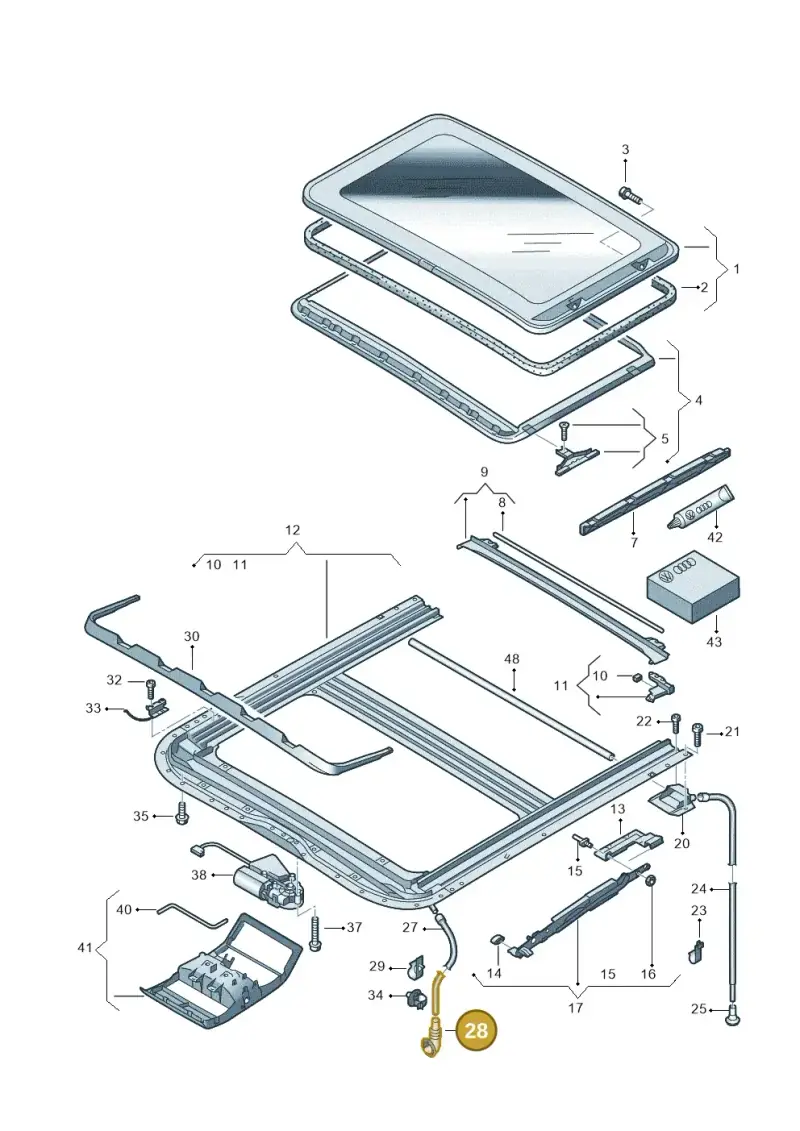 6X0877236A — Volkswagen Caravelle (2015-2019) diagram 410877000, position 28