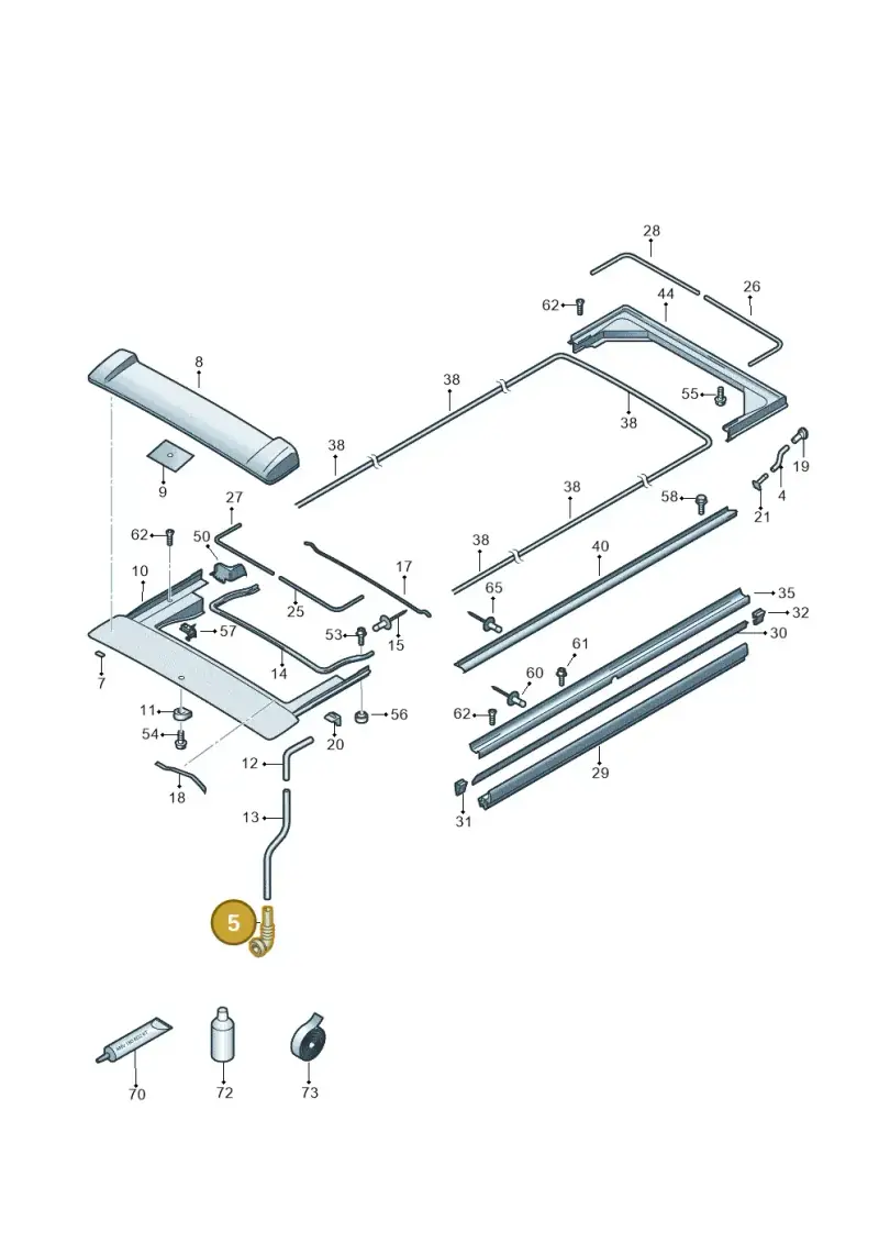 6X0877236A — Volkswagen Caravelle (2019-2024) diagram 452875000, position 5