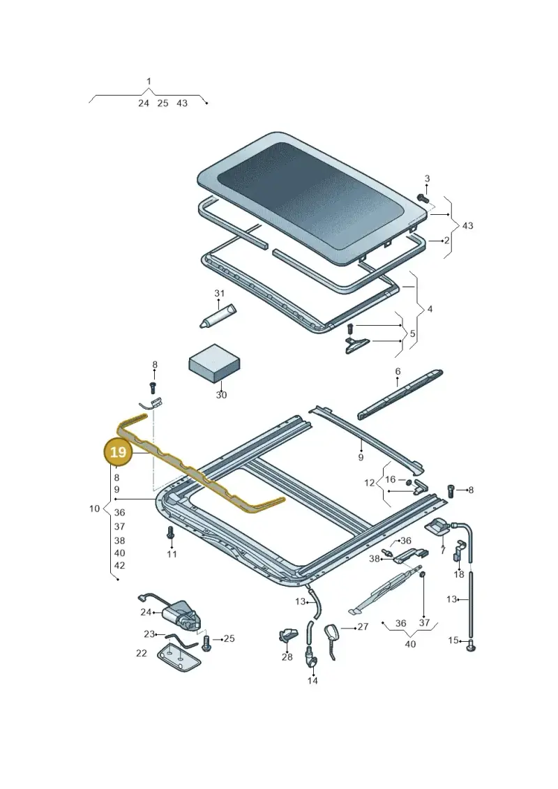 6X0877651 — Volkswagen Crossfox (2014-2021) diagram 558877100, position 19