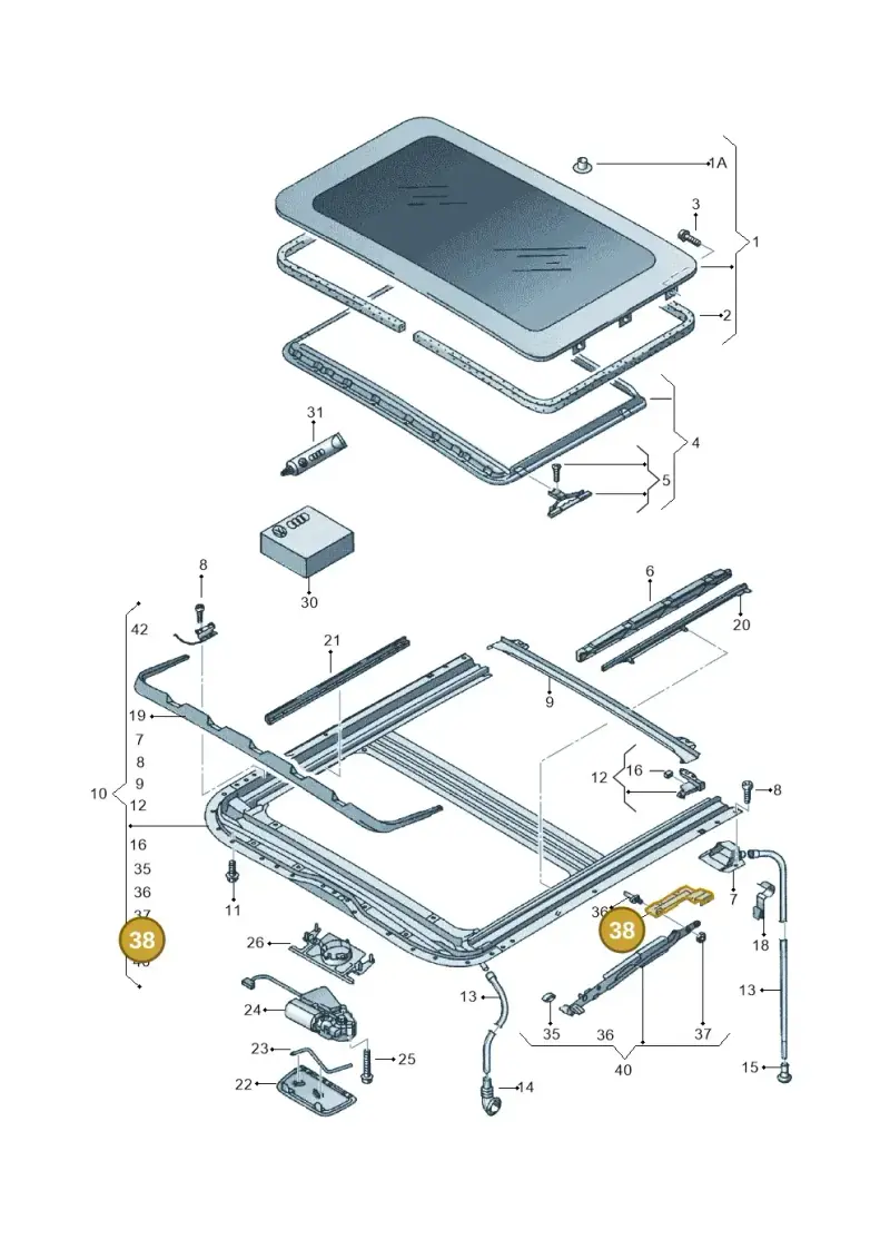 6X0898015 — Volkswagen FOX                  M.05> (2005-) diagram 231877100, position 38