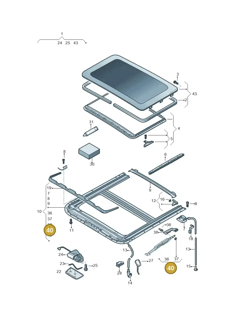 6X0898153 — Volkswagen Crossfox (2014-2021) diagram 558877100, position 40
