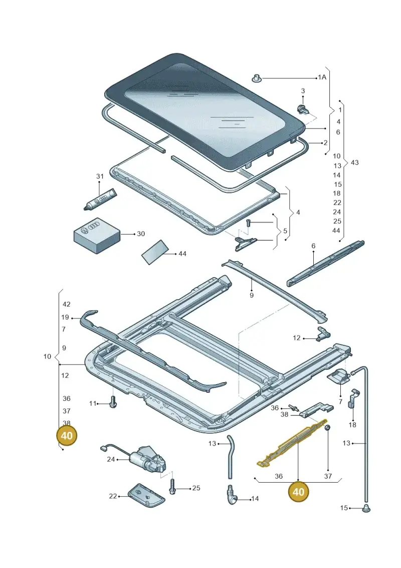 6X0898153 — Volkswagen New Polo (SVW) (2010-2019) diagram 713877100, position 40
