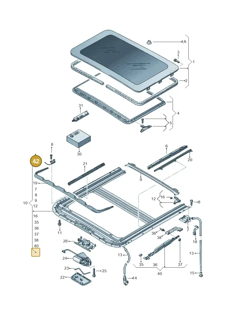 6X0898658 — Volkswagen FOX                  M.05> (2005-) diagram 231877100, position 42