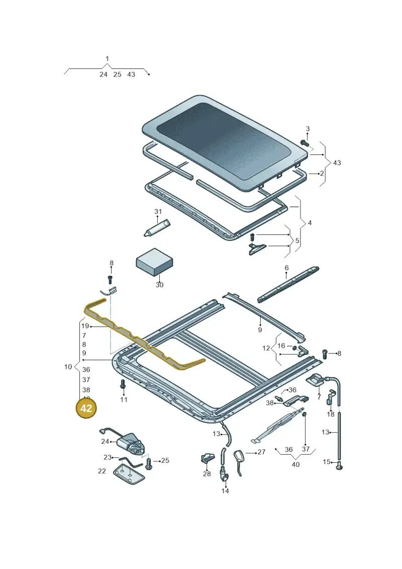 6X0898658 — Volkswagen Crossfox (2014-2021) diagram 558877100, position 42