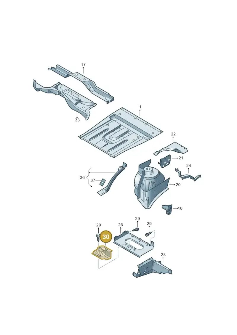6X0959502A — Volkswagen Transp. caravelle (2011-2015) diagram 410801100, position 30