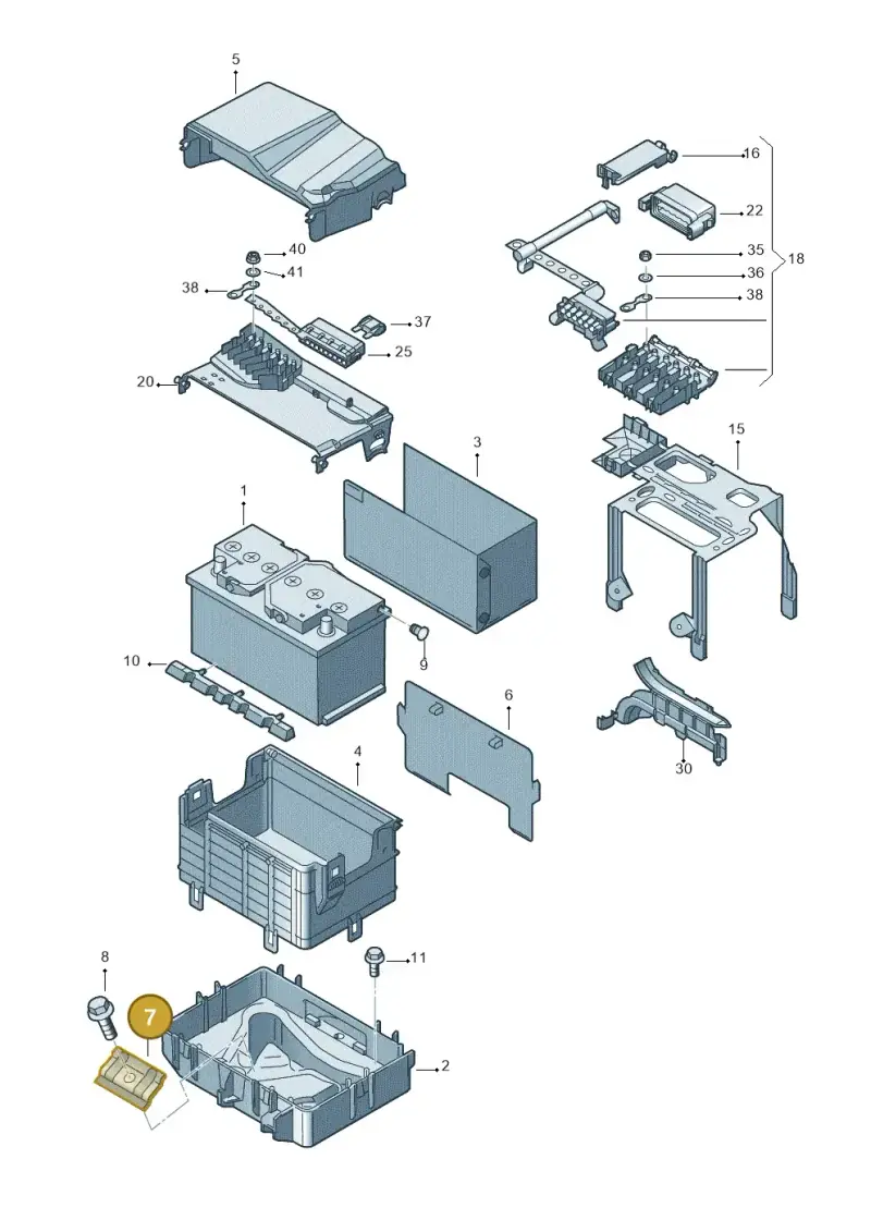 6X0959502A — Volkswagen Polo (2011-2014) diagram 461915000, position 7