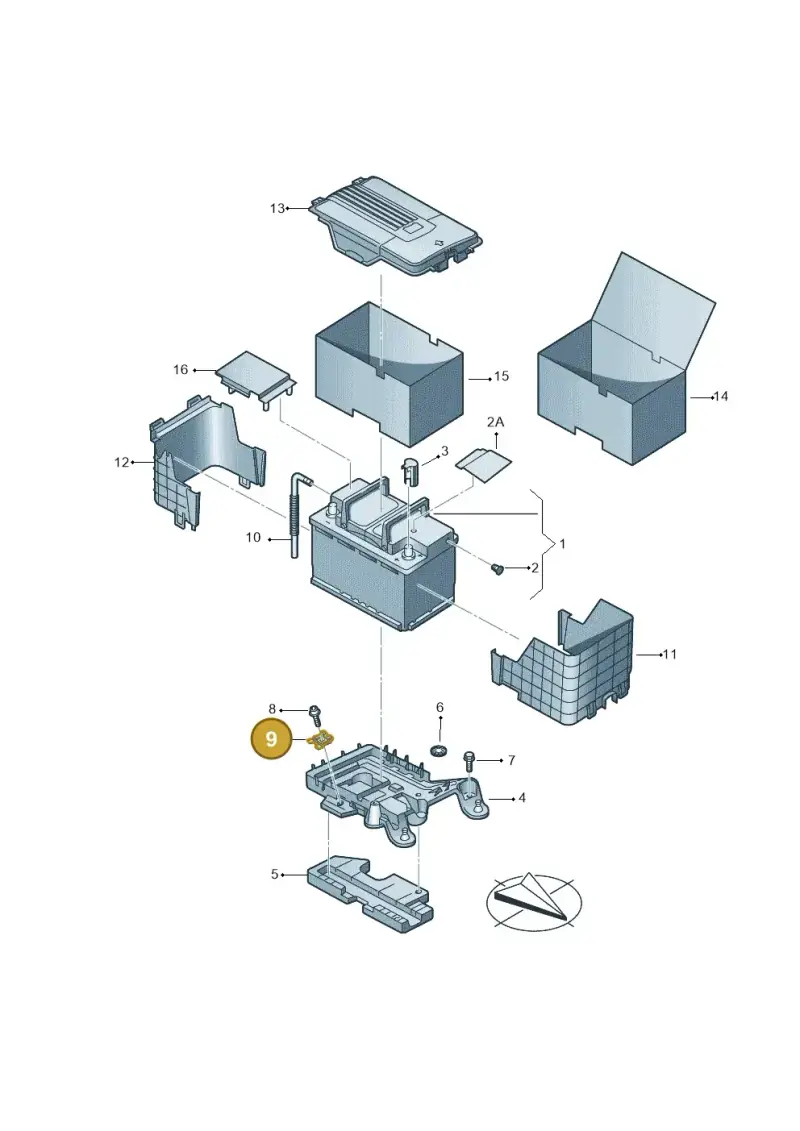 6X0959502A — Volkswagen Golf (2011-2013) diagram 737915000, position 9