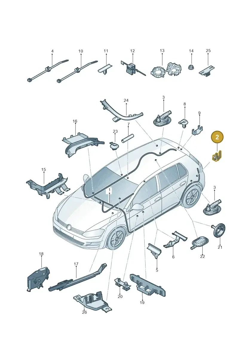 6X0971845B — Volkswagen Golf 2.0 (2016-2020) diagram 746971800, position 2