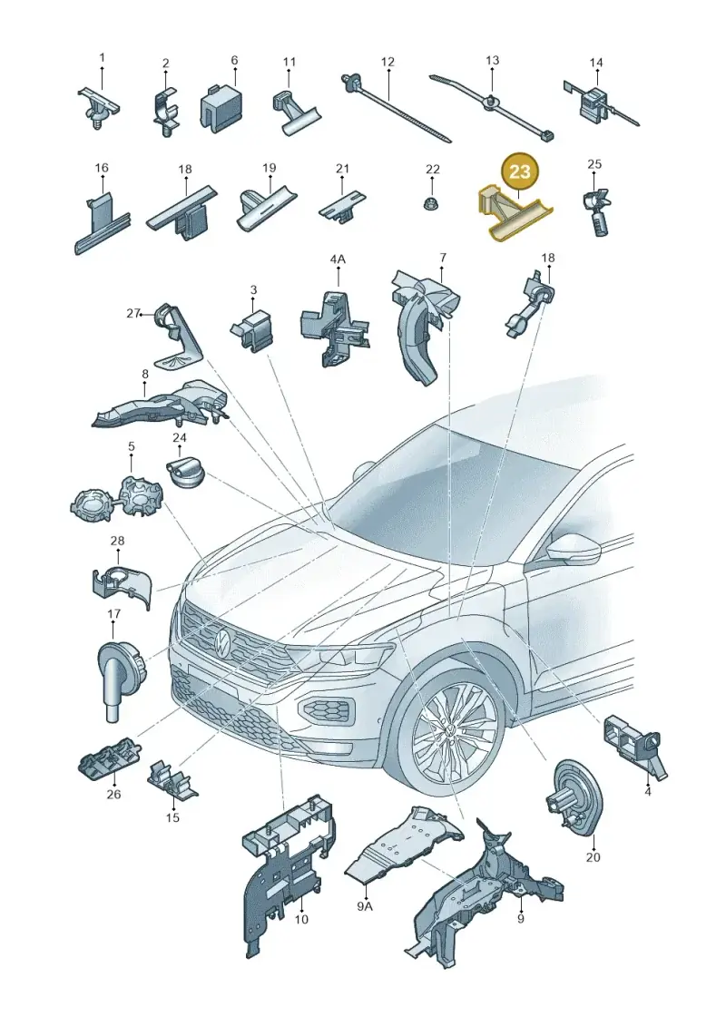 6X0971845B — Volkswagen T-Roc convertible 1.5 (2019-2024) diagram 813971790, position 23