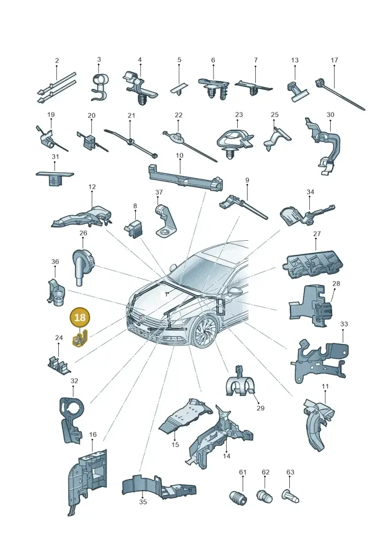 6X0971845B — Volkswagen Arteon (2017-2023) diagram 828971820, position 18