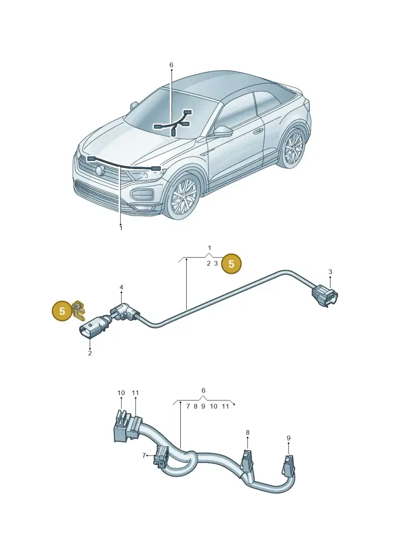 6X0971845B — Volkswagen T-Roc convertible 1.5 (2019-2024) diagram 2gk972048, position 5