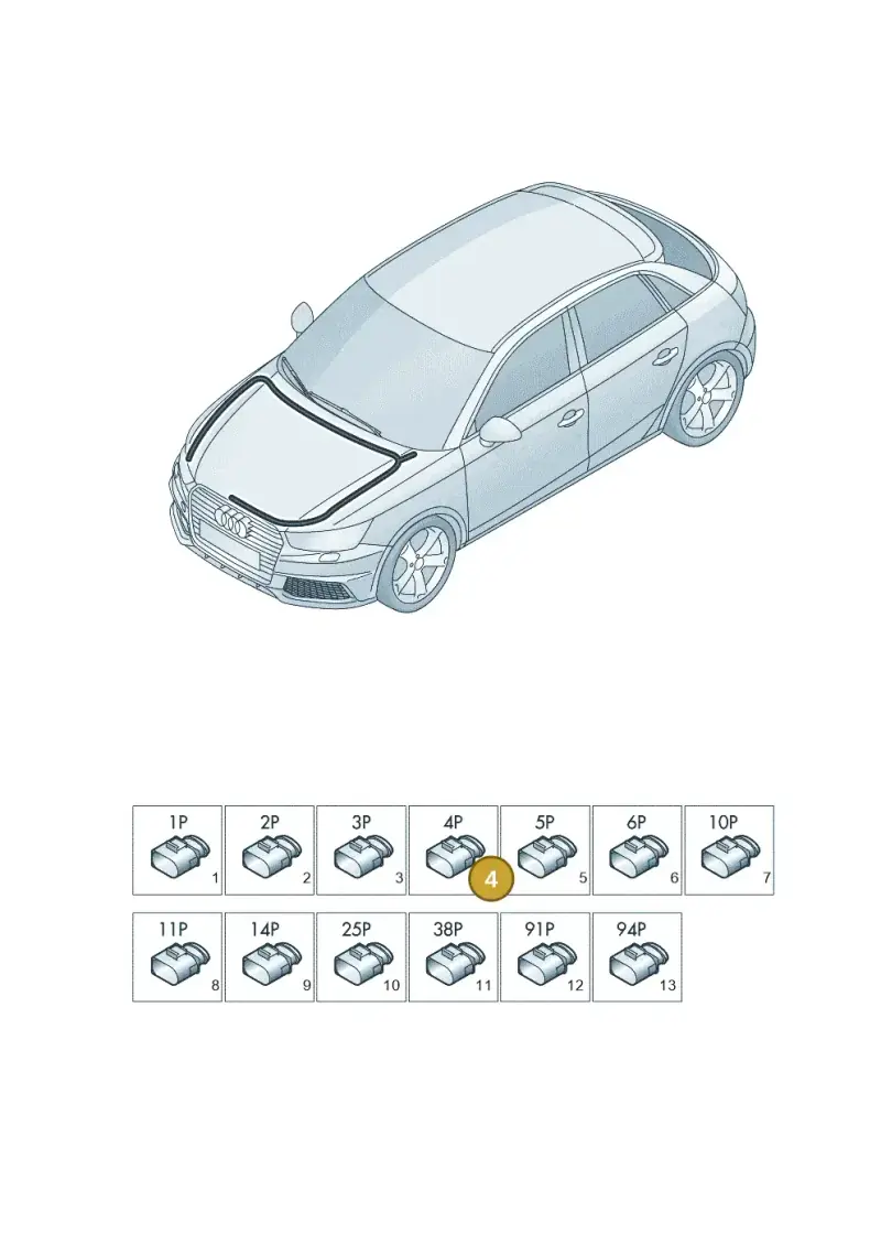 6X0971921 — Audi A1 Sportback (2014-2018) diagram 792971810, position 4