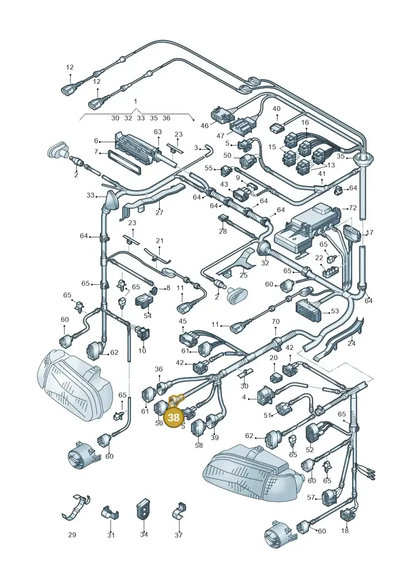 6X0971921A — Volkswagen LUPO/3L TDI (2003-2005) diagram 231971150, position 38