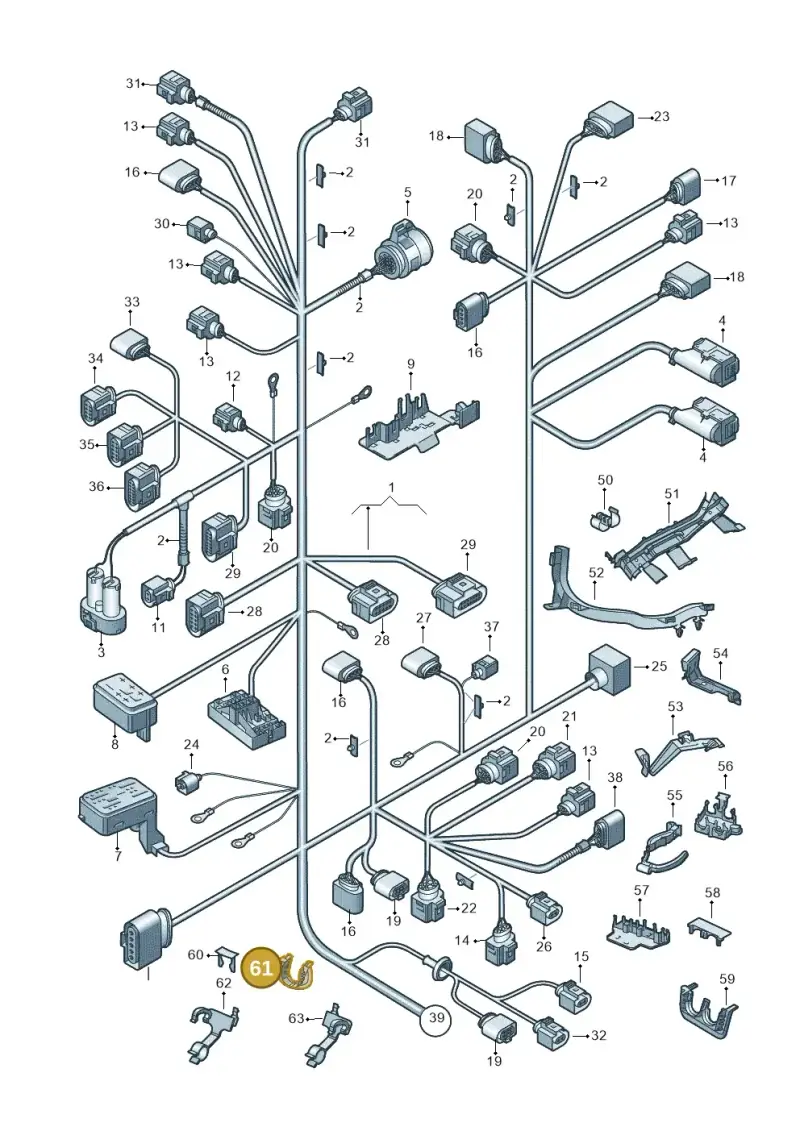 6X0971921C — Volkswagen Passat saloon (2010-2015) diagram 460971810, position 61