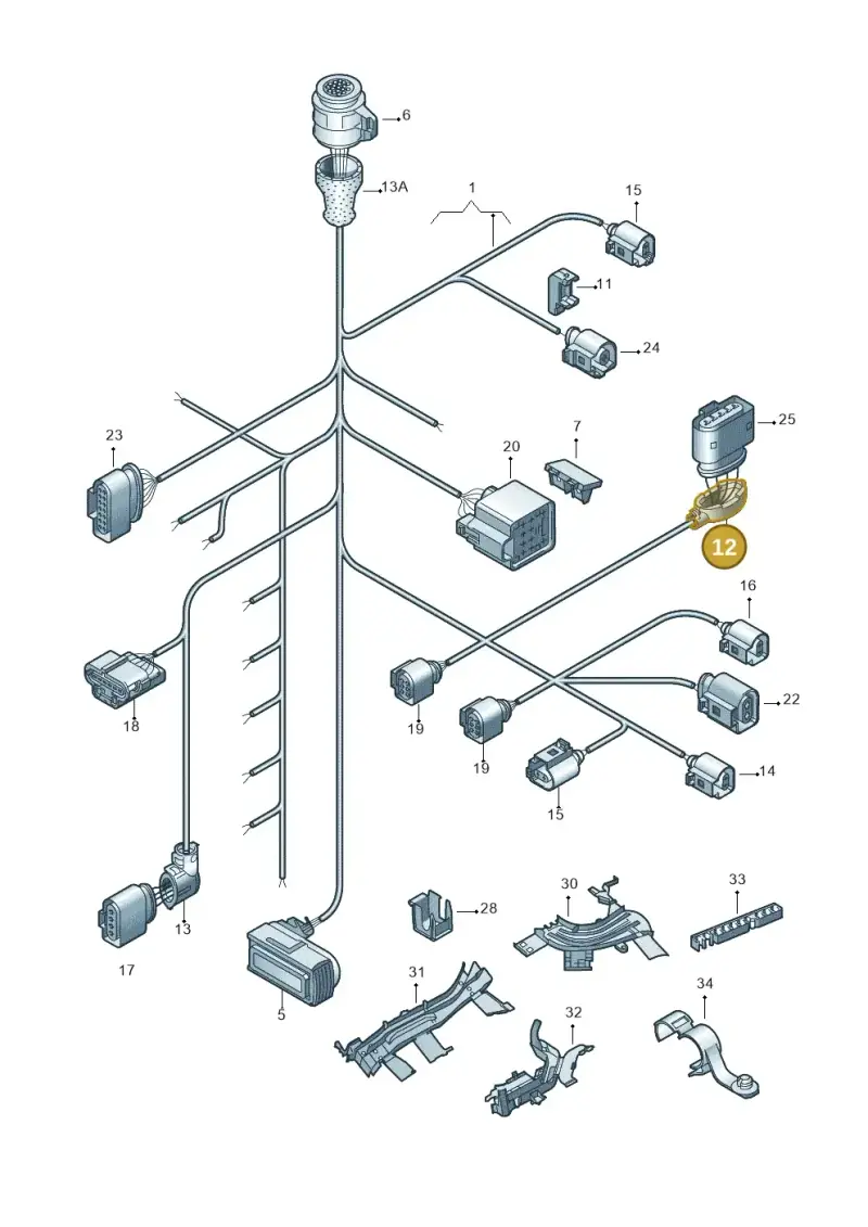 6X0971921C — Volkswagen Jetta Vagon            08> (2008-) diagram 474971400, position 12