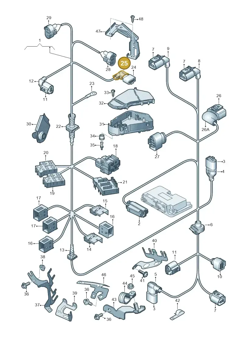 6X0971921C — Audi Q7 qu. 3.0 TDI (2009-2015) diagram 493971200, position 25