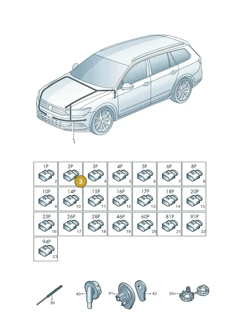 6X0971921C — Volkswagen Passat Saloon (2014-2024) diagram 793971800, position 3