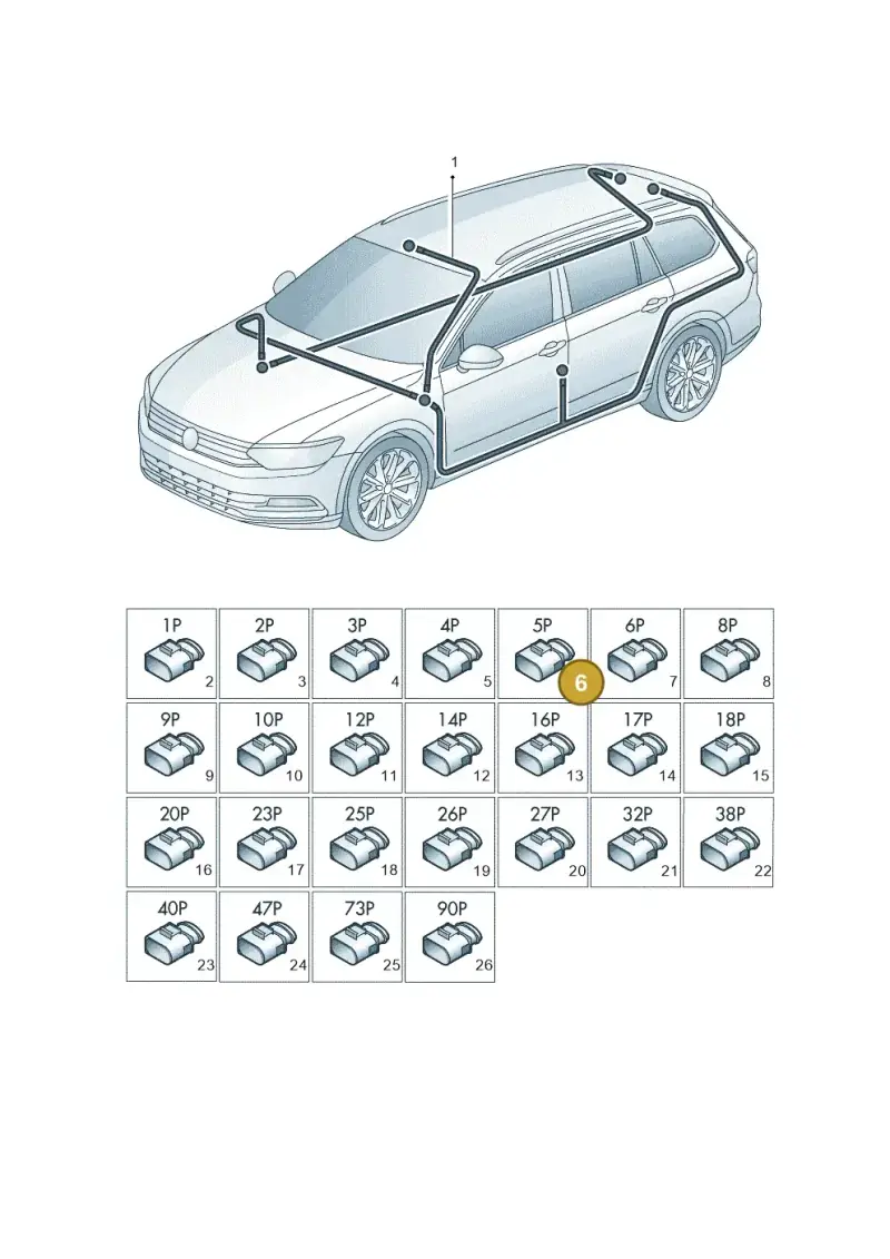 6X0971921C — Volkswagen Passat Saloon (2014-2024) diagram 793971900, position 6