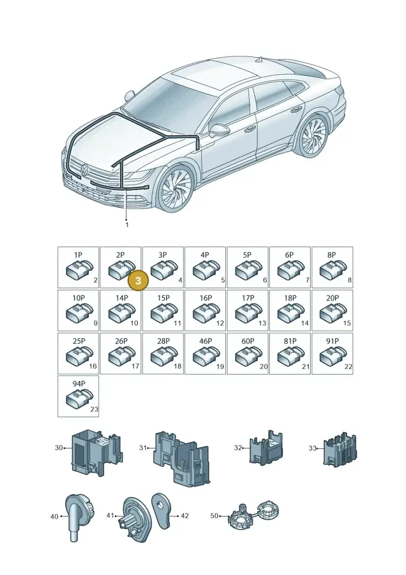 6X0971921C — Volkswagen Arteon (2017-2025) diagram 828971800, position 3
