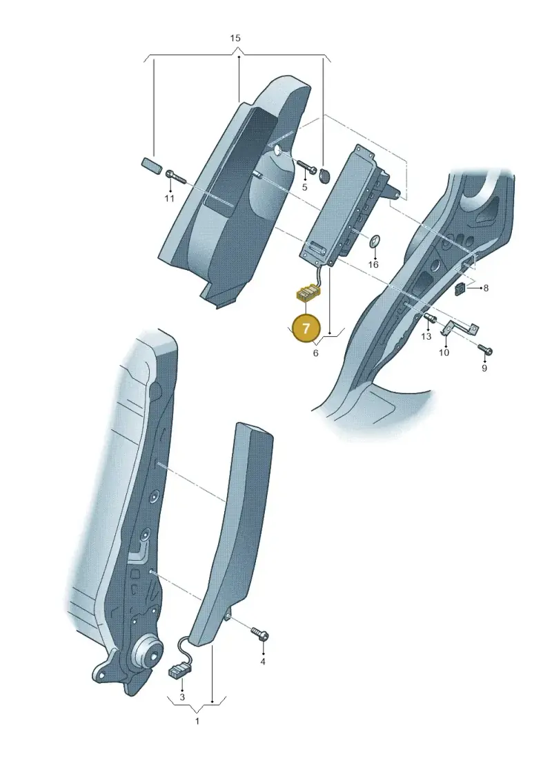 6X0972783 — Volkswagen Tiguan 4Motion (2011-2018) diagram 634880200, position 7