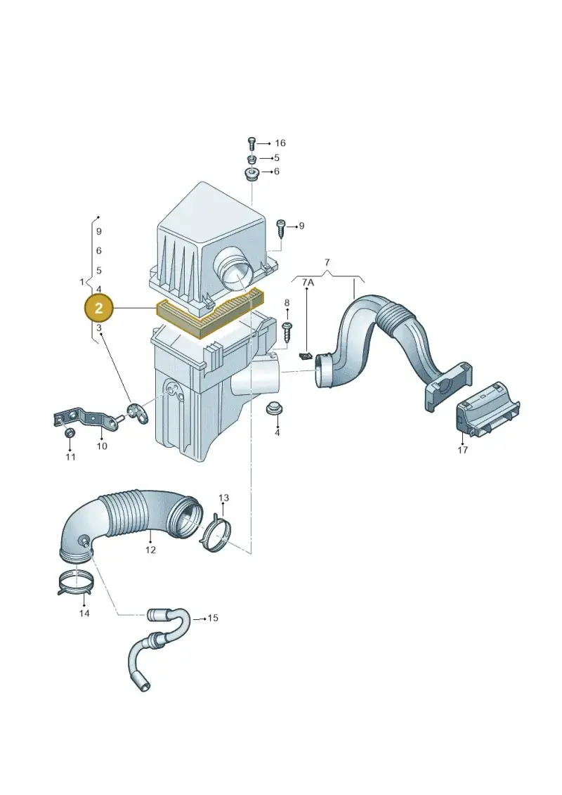 6Y0129620 — Volkswagen Polo (2012-2014) diagram 461129220, position 2