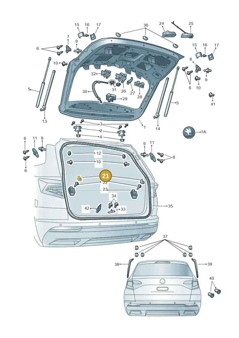 6Y0827339A — Volkswagen Taos 1.4 (2021-2023) diagram 834827000, position 21