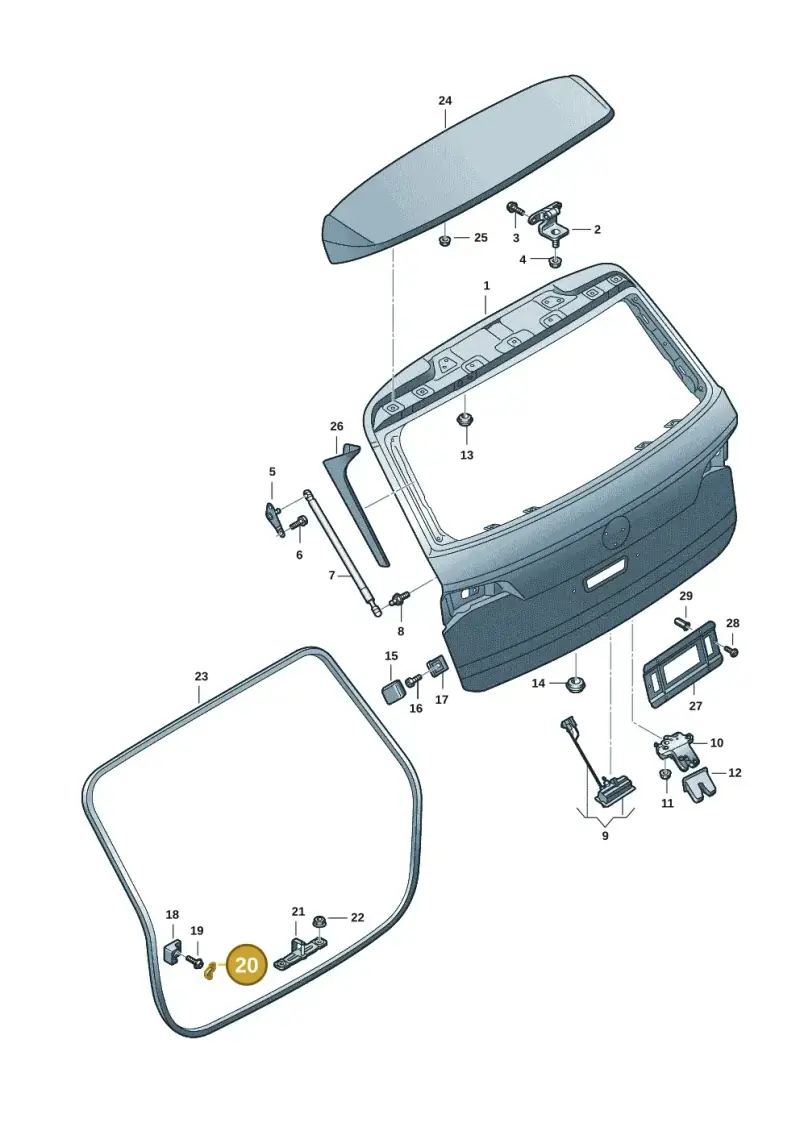 6Y0827339B — Volkswagen Taos 1.4 (2020-2024) diagram 2gm827000, position 20