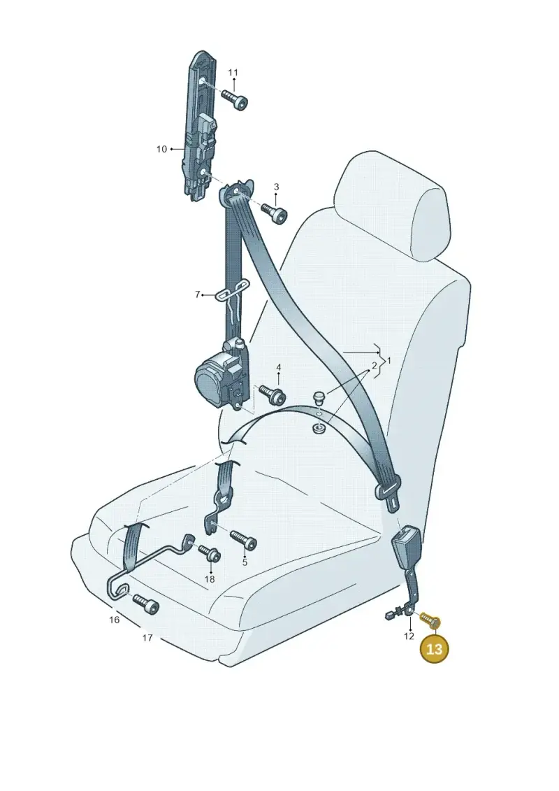 6Y0857664 — Volkswagen Polo (2012-2014) diagram 672857600, position 13