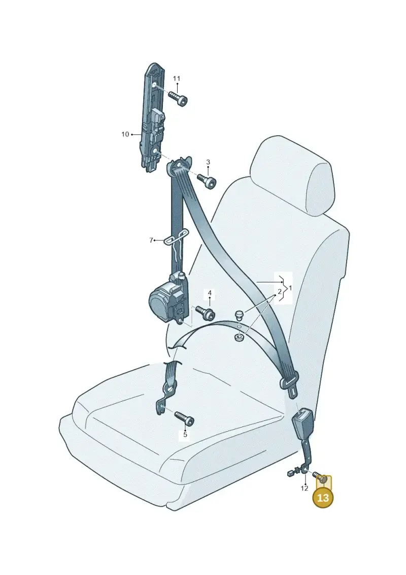 6Y0857664 — Volkswagen Polo (2009-2014) diagram 677857600, position 13