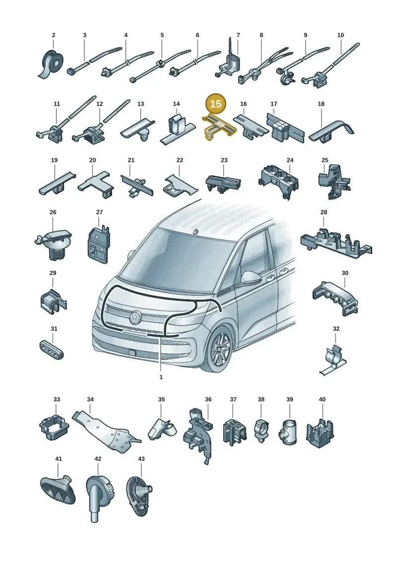 6Y0972596 — Volkswagen Multivan (2021-) diagram 7t0971801, position 15