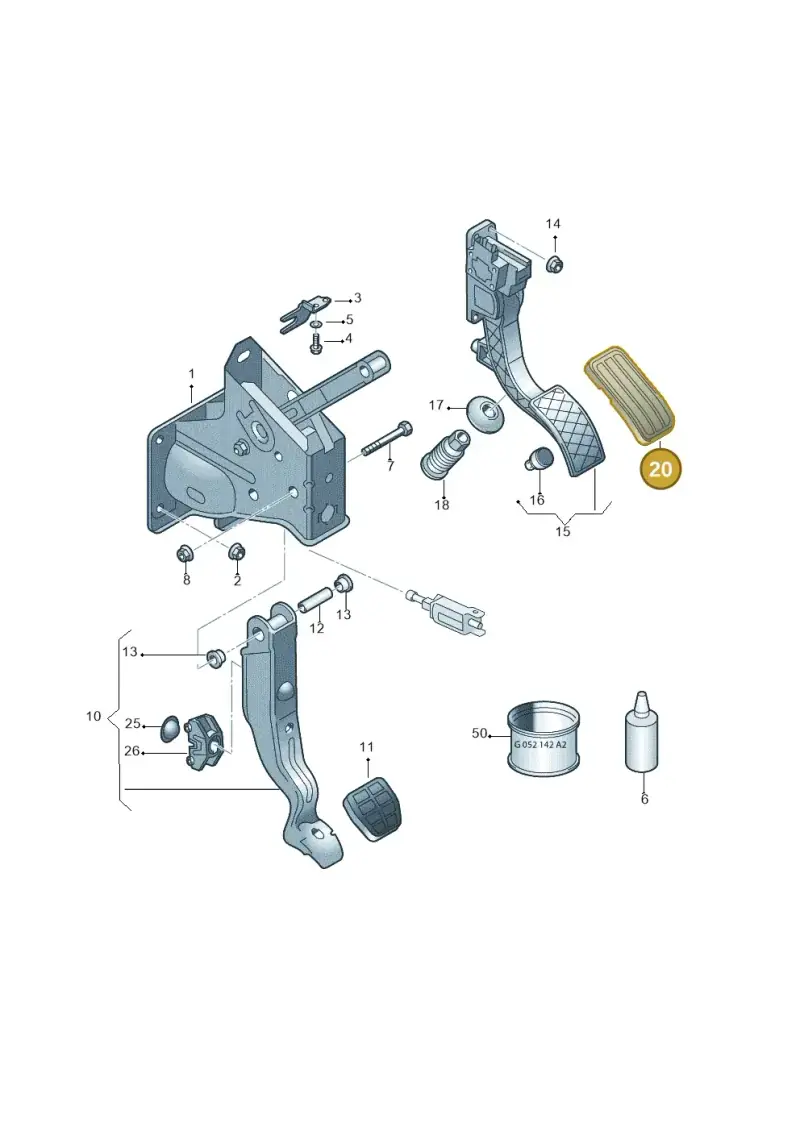 6Y2721647 — Volkswagen Polo (2008-2009) diagram 461721600, position 20