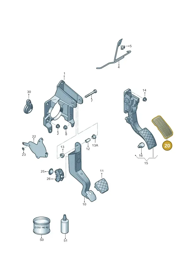 6Y2721647 — Volkswagen Polo (2014-2022) diagram 794721700, position 20