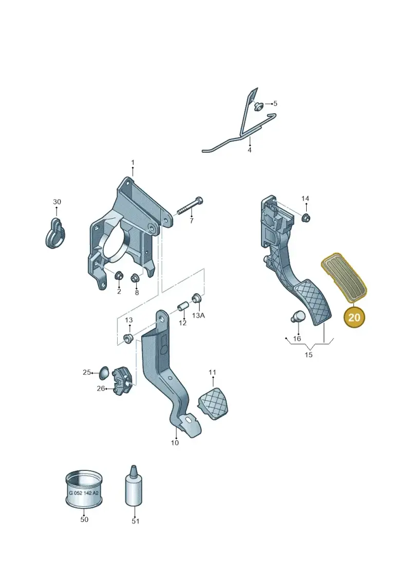 6Y2721647 — Volkswagen Polo (2012-2014) diagram 672721700, position 20