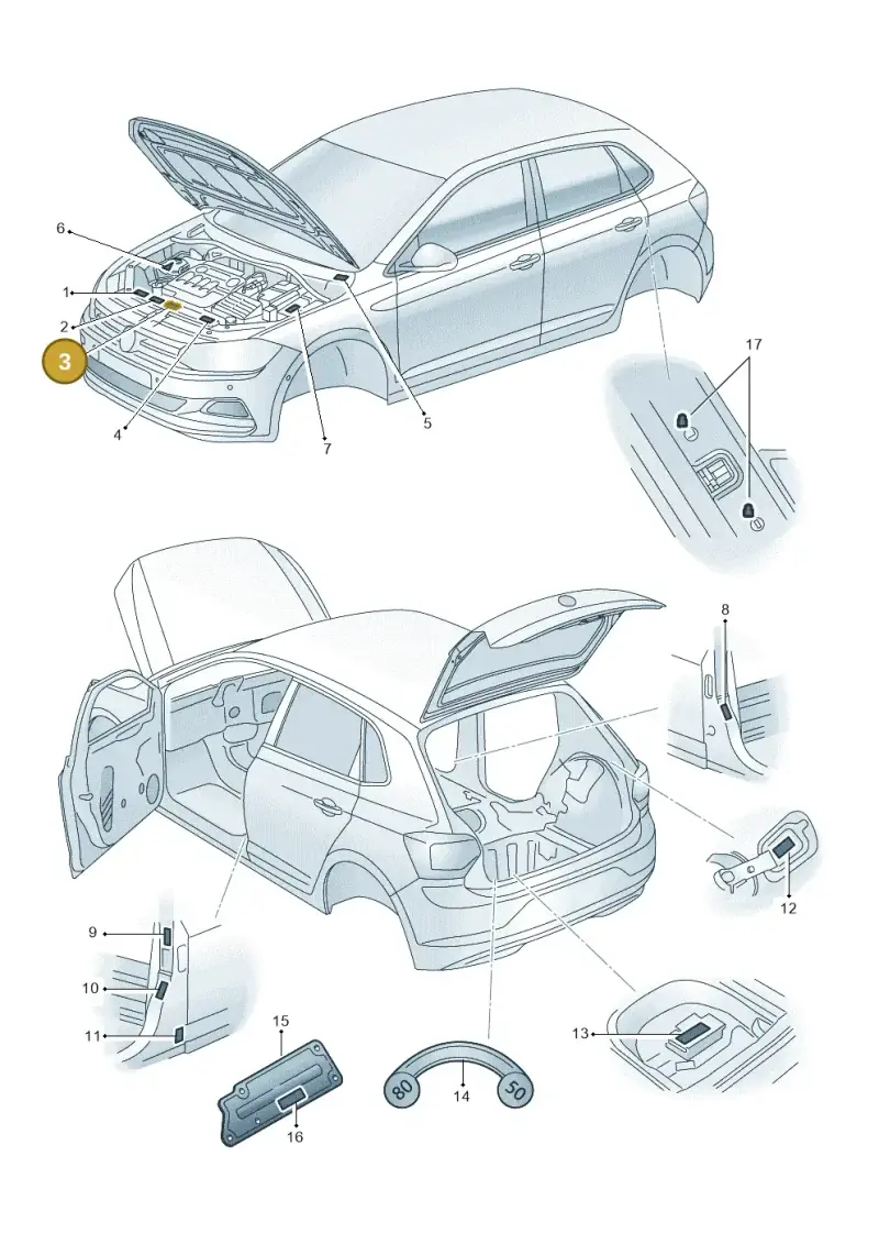 701010002AA — Volkswagen Taigo (2021-2024) diagram 837010000, position 3
