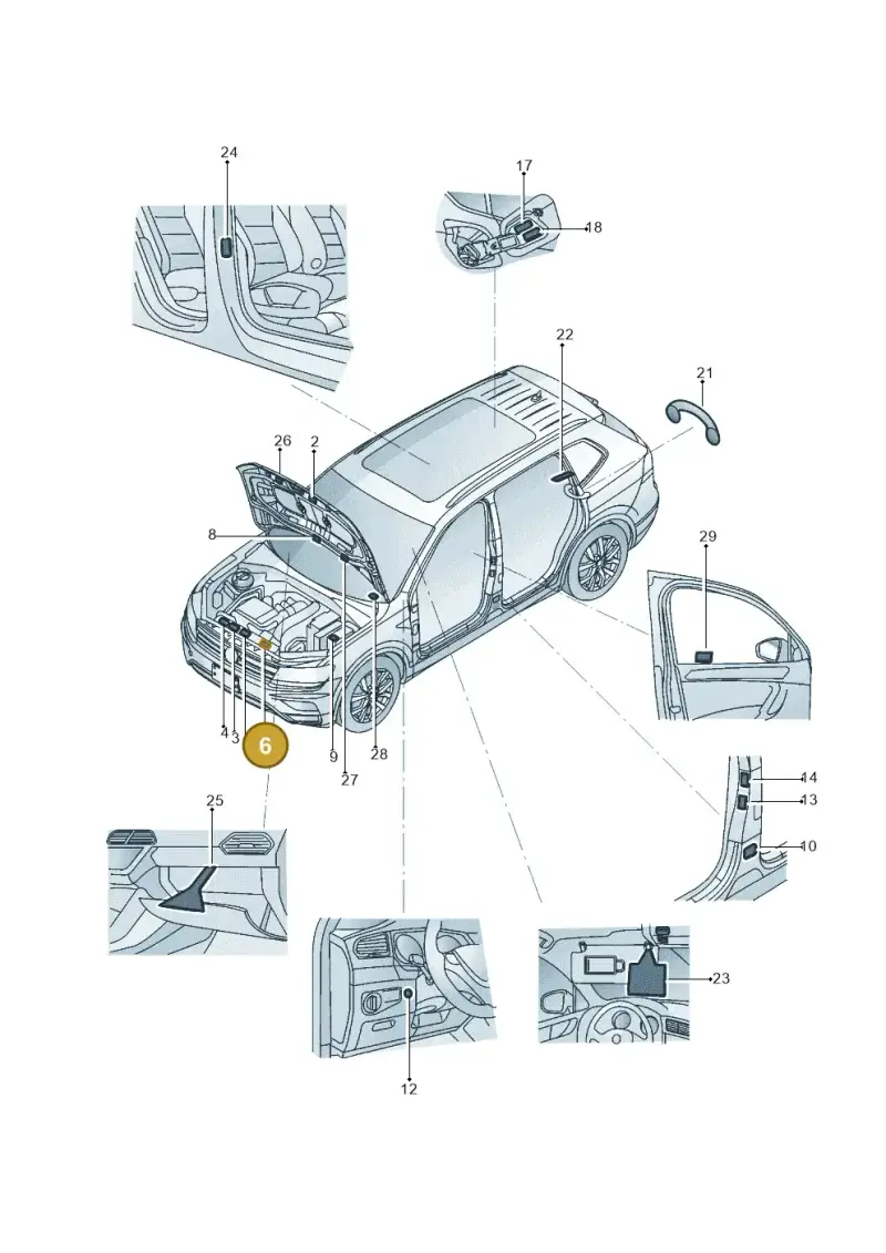 701010002C — Volkswagen Tiguan 2.0 4Motion (2017-2024) diagram 833010000, position 6