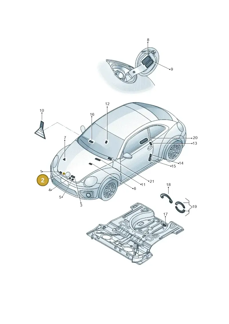 701010002D — Volkswagen Beetle (2016-2019) diagram 801010000, position 2