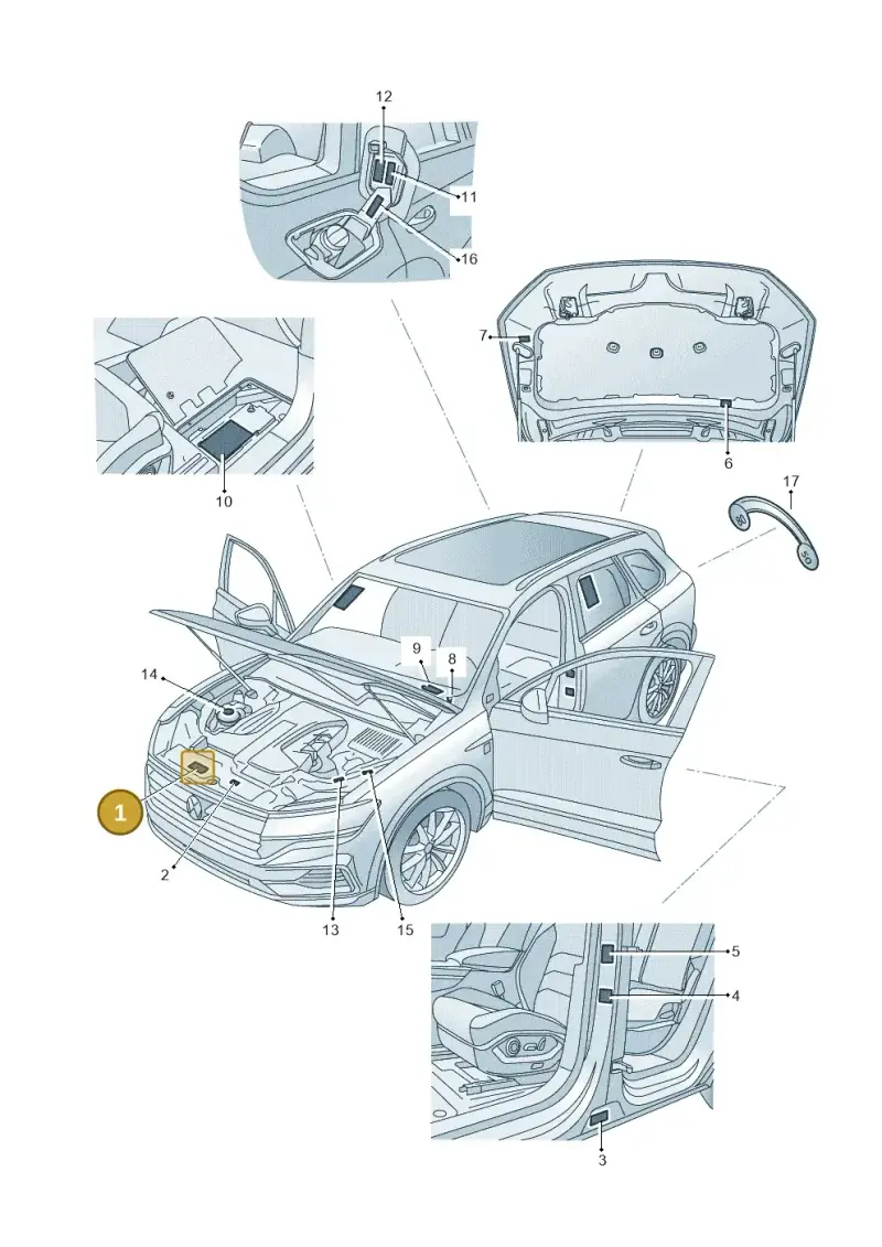 701010002F — Volkswagen Touareg (2017-2023) diagram 439010000, position 1