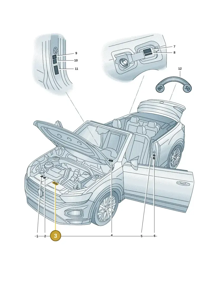 701010002G — Volkswagen T-Roc convertible 1.5 (2019-2024) diagram 2gk010000, position 3