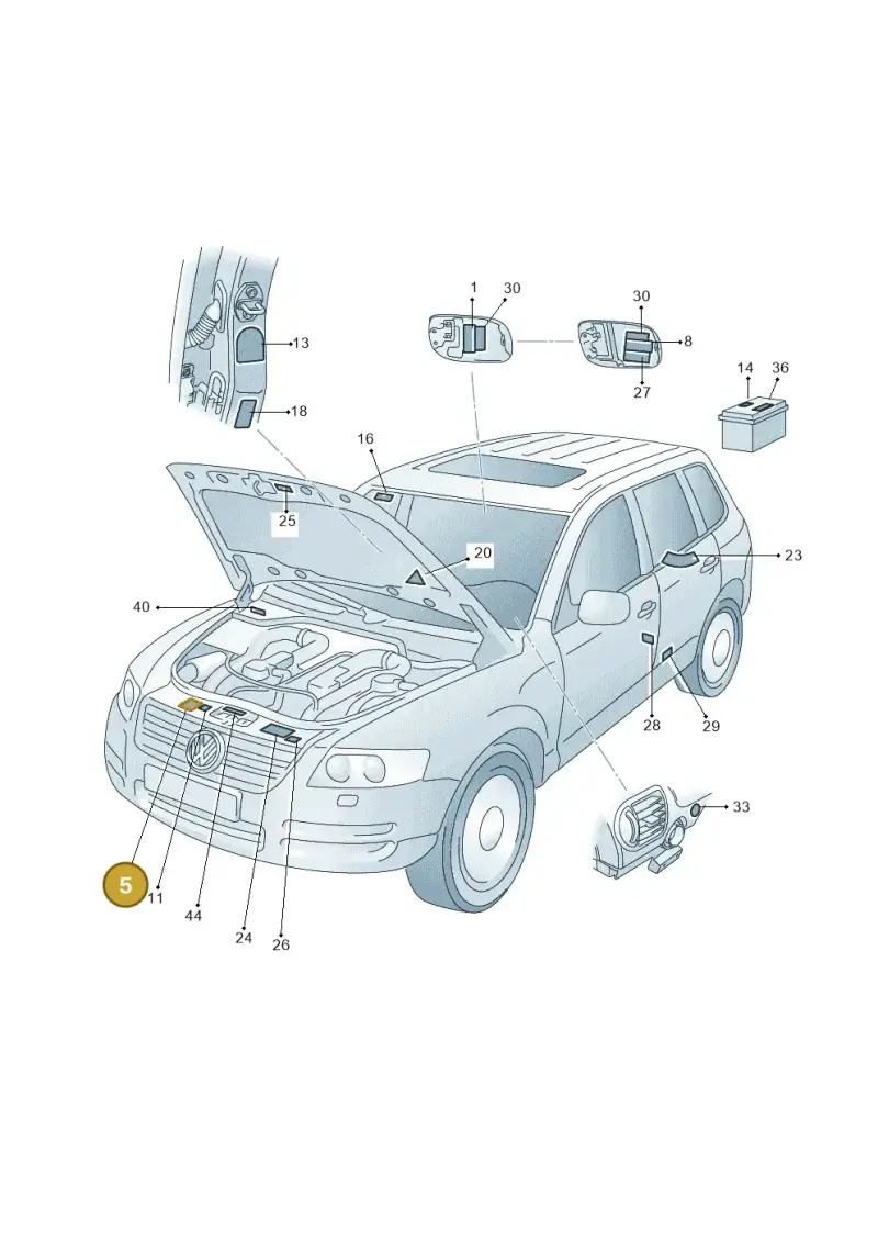 701010090H — Volkswagen Touareg (2005-2006) diagram 274010000, position 5