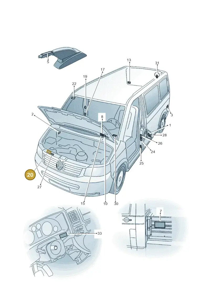 701010090H — Volkswagen Transp. caravelle (2011-2015) diagram 410010000, position 20