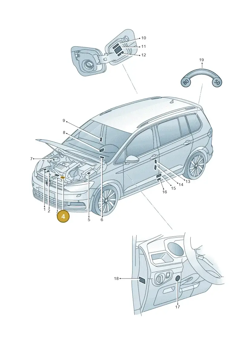 701010690B — Volkswagen Touran 2,0 BlueMotion (2015-2024) diagram 869010000, position 4