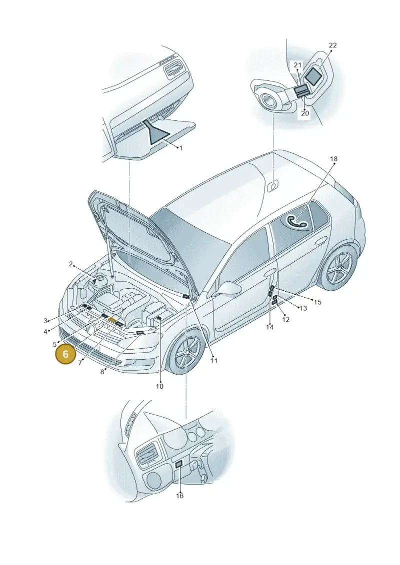 701010700N — Volkswagen Golf 2.0 (2016-2020) diagram 746010000, position 6